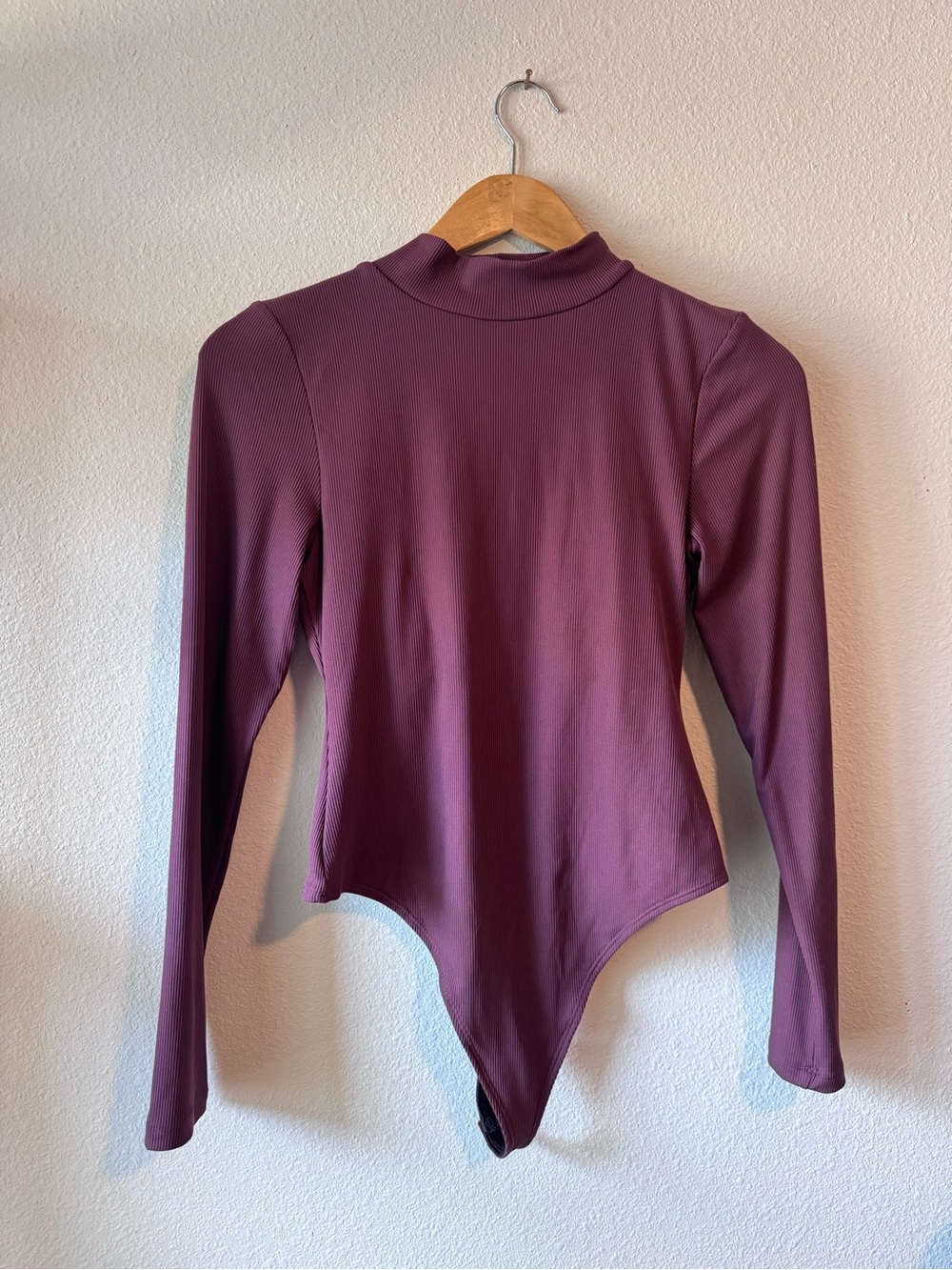 girlfriend collective Long Sleeve Mock Neck Bodysuit - Plum